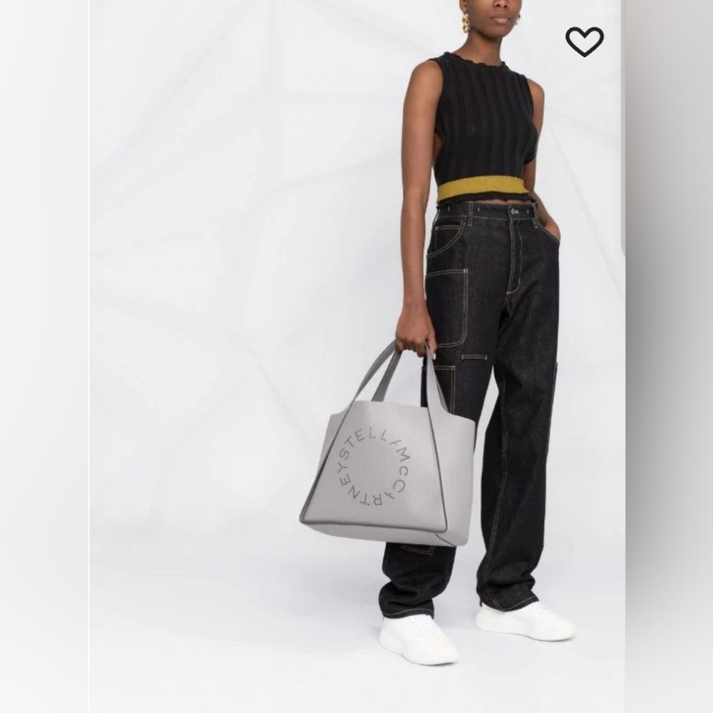 Large Stella McCartney Vegan Tote & Pouch With Gray Faux Lining